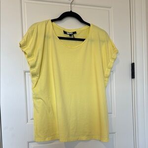 DKNY Yellow Flutter Sleeve T-Shirt